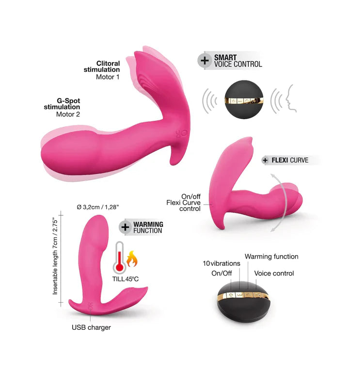 Dorcel Secret Clit Heating & Voice Control Vibrator - Pink