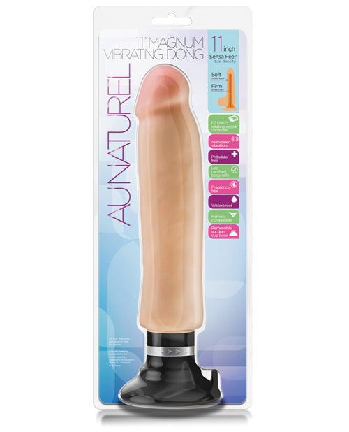 Blush Au Naturel 11" Magnum Vibrating Dildo - Beige