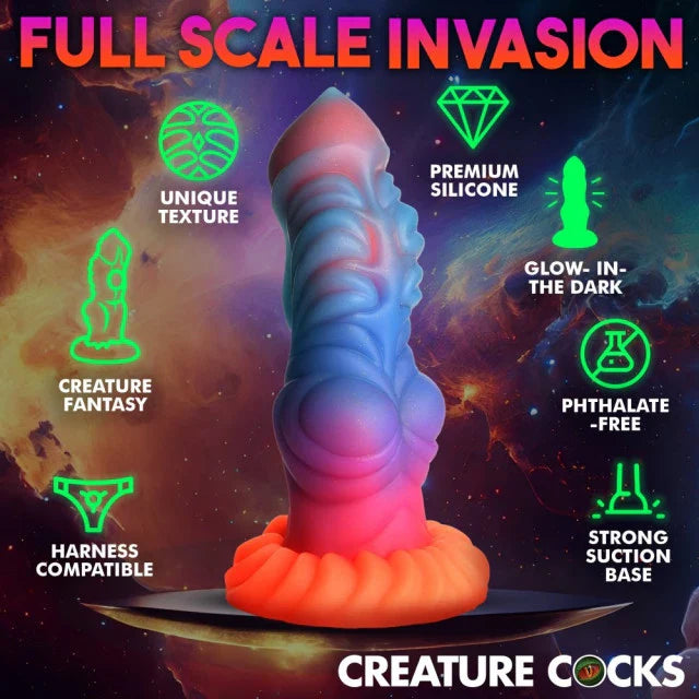 Creature Cocks Alien Invader Glow-in-the-Dark Alien Dildo