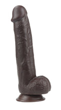 Get Lucky 9" Real Skin Dildo - Dark Brown