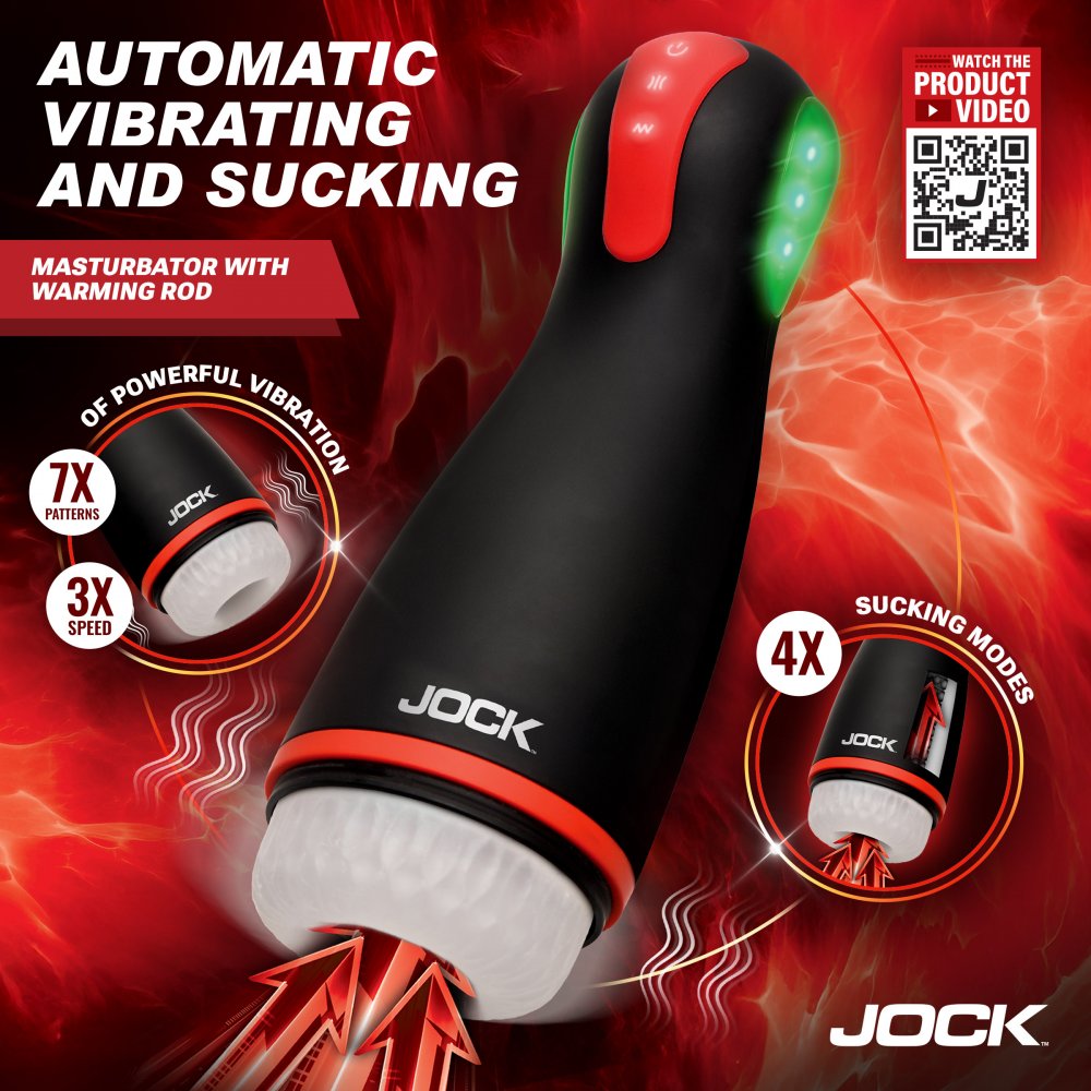 JOCK Advanced Blaze Vibrating Sucking & Warming Oral Sex Masturbator