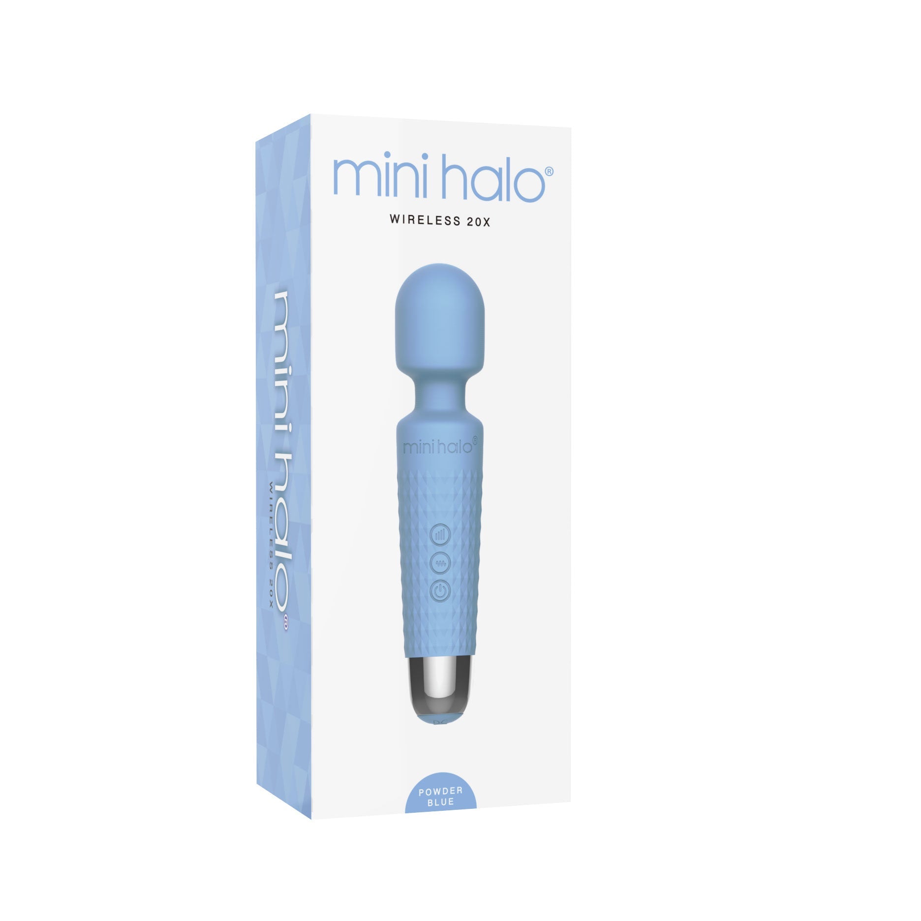 Mini Halo Wireless Wand Vibrator Powder Blue
