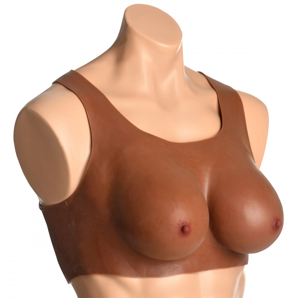 Master Series Perky Pair D-Cup Silicone Breast Forms in Dark