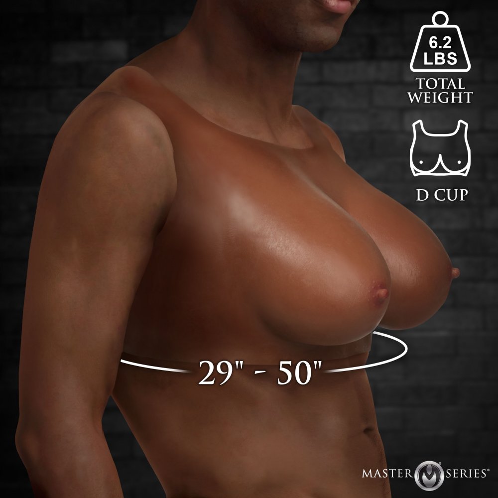 Master Series Perky Pair D-Cup Silicone Breast Forms in Dark