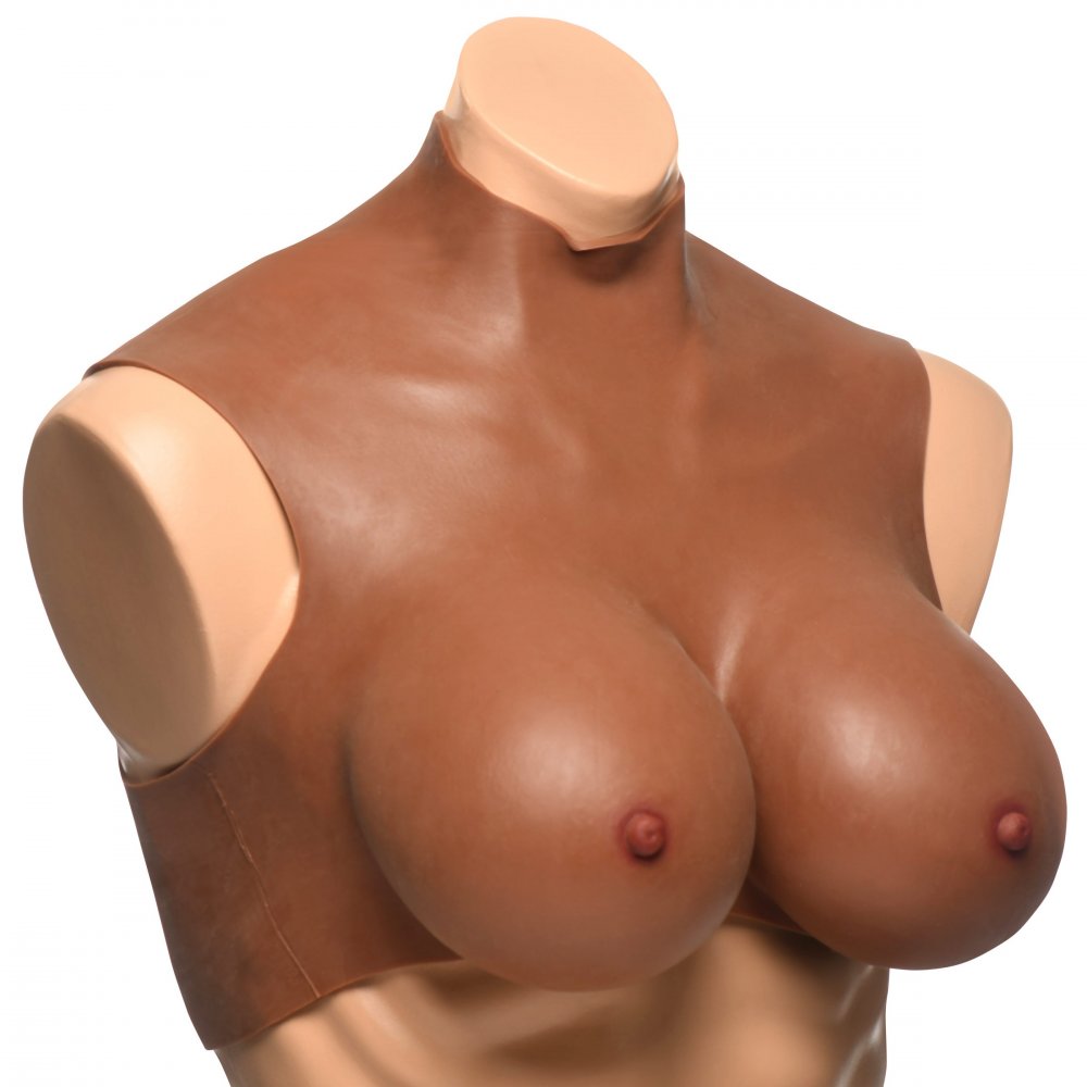 Master Series Perky Pair G-Cup Silicone Breast Forms in Dark