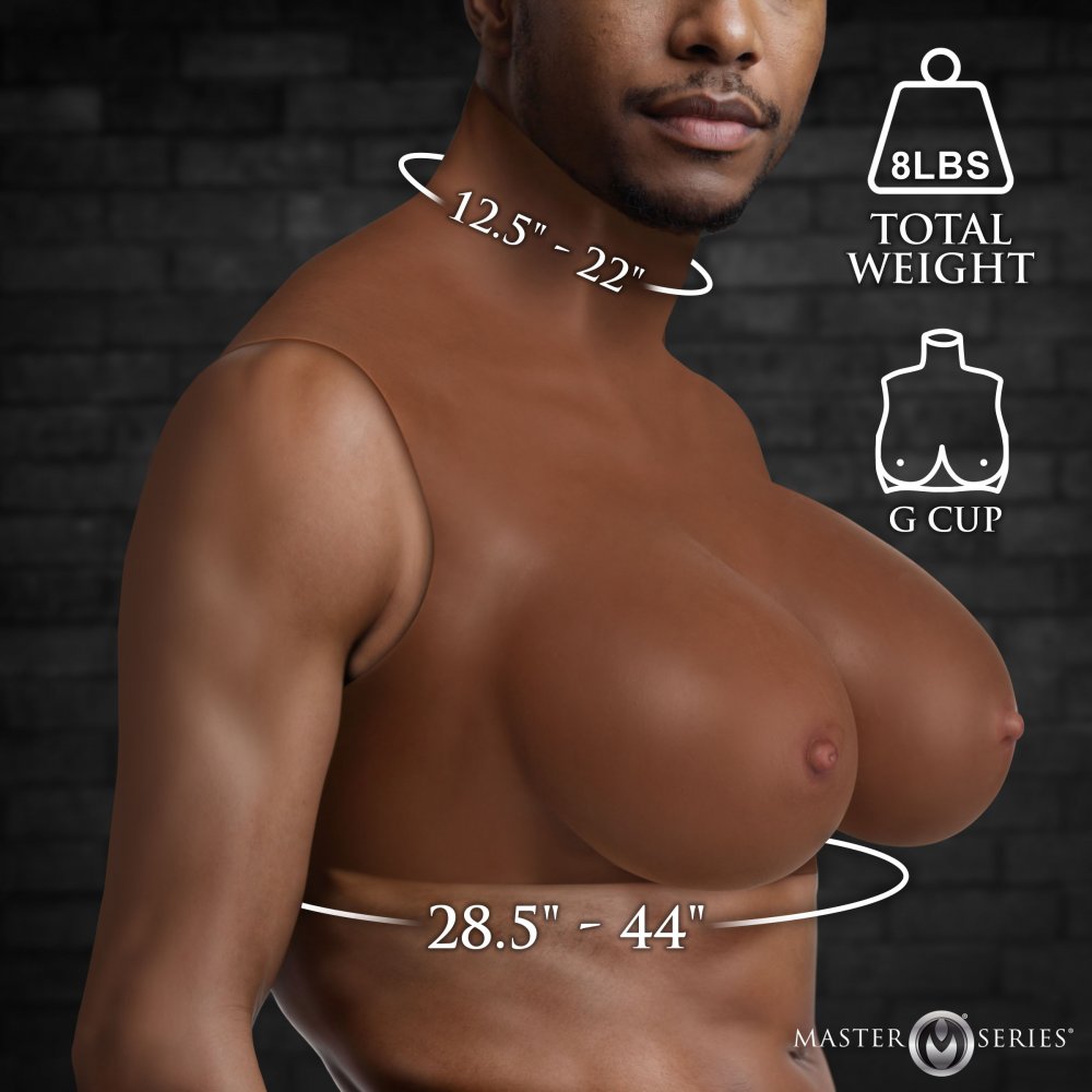 Master Series Perky Pair G-Cup Silicone Breast Forms in Dark